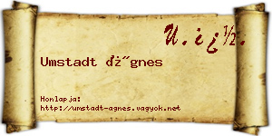 Umstadt Ágnes névjegykártya